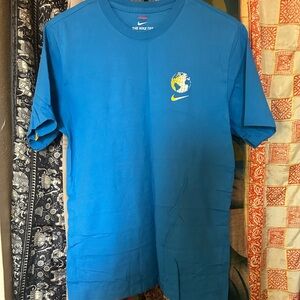 Nike Blue Tee with Yellow Graphic